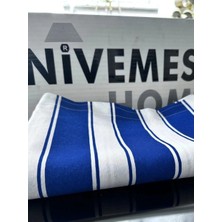 Nivemes Home Nivemeshome Branda Mavi - Beyaz Balkon Perdesi