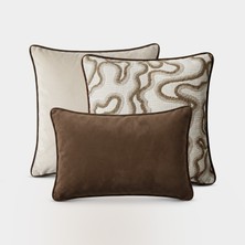 Lidoma Home "lorenza & Taupe" Dokulu Kırlent Kılıfı Seti