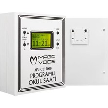 TeknoKapsül Magicvoice MV-CC2000 USB Duvar Tipi Programlı 20 Adet Mp3 Formatı Zil / Istiklal Marşlı Akıllı Dijital Okul Saati (Çan Takılabilir)