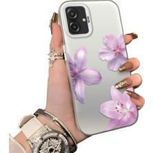 HONTINGA Samsung Galaxy A07 ile Uyumlu Kılıf Silikon Kenar Sert Arka Kamera Koruyucu Basitlik Anti Düşme Kamera Sevgili Çift Kılıf Güzel Çiçekli Kılıf Desen Couple Telefon Kılıfı K1-1794