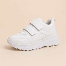 Tempo Kadın Siyah Cırt Cırtlı Kalın Taban Günlük Sneaker Ayakkabı