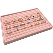 Empressco Büyük Boy Süet Kumaş Pembe Renk 34 cm / 24 cm Sosisli Yüzük Sergileme Standı