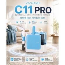 Yasomi C11 Pro 2in1 16Kpa 1800W Sıcak Su Spreyli Buharlı Halı ve Koltuk Yıkama Leke Çıkarma Makinesi