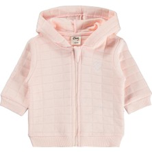Civil Baby Kalp Nakışlı Kapüşonlu 3-18 Ay Hırka - Pembe