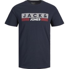 Jack & Jones Logolu Bisiklet Yaka Tisört- Büyük Beden