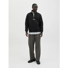 Jack & Jones Jack Jones Soho Relax Fit Yaka Fermuarlı Erkek Sweat 12278793