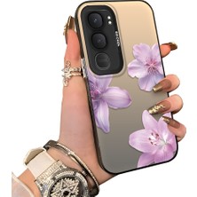 HONTINGA Vivo Y31 5g ile Uyumlu Kılıf Silikon Kenar Sert Arka Kamera Koruyucu Basitlik Anti Düşme Kamera Sevgili Çift Kılıf Güzel Çiçekli Kılıf Desen Couple Telefon Kılıfı K1-1794