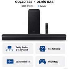 Samsung 2.1 Kanallı Kablosuz Subwooferlı Soundbar, Dolby Audio ve Dts Virtual, Bas Yükseltici, Uyarlanabilir Ses Lite ve HDMI Arc Bağlantısı