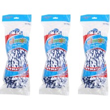 Elmop PM01 Yedek Islak Vidalı Mop Paspas Püskül Ucu - Pamuklu Mikrofiber Ipli Mop Yedeği - 3 Adet