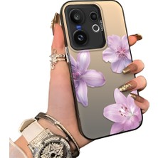 HONTINGA Vivo X200 Fe ile Uyumlu Kılıf Silikon Kenar Sert Arka Kamera Koruyucu Basitlik Anti Düşme Kamera Sevgili Çift Kılıf Güzel Çiçekli Kılıf Desen Couple Telefon Kılıfı K1-1794
