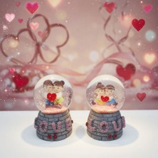 Atalier Coco Toptan Love Tasarımlı Işıklı Mini Kar Küresi