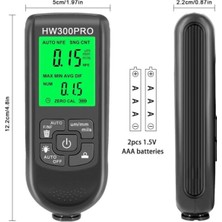 TeknoKapsül HW-300PRO Oto Boya Kalınlık Ölçer Fe Nfe 2000ΜM + 2 Fonksiyonlu Bardak Tutucu Hediyeli