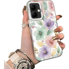 HONTINGA Infinix Smart 10 ile Uyumlu Kılıf Silikon Kenar Sert Arka Kamera Koruyucu Basitlik Anti Düşme Kamera Sevgili Çift Kılıf Çiçekli Desen Couple Telefon Kılıfı K1-1796