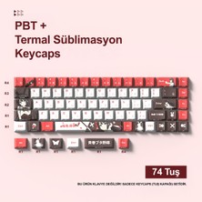 Silabor 74 Tuşlu Pbt Keycaps Çizgi Film Anime Klavye Tuş Takımı Tüm Mekanik - Manyetik Klavyeler ile Uyumludur.