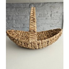 Empressco Wıcker Braıd Handled Basket Büyük Boy 42X27X27CM Içderinlik 12 cm Hasır Örgü Kulplu Sepet El Yapım