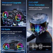 TeknoKapsül Y13 Motor Kask Kulaklık Rgb Modlu Radyolu Motosiklet Kulaklık 5.3 Bluetooth Intercom