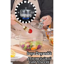 Empressco 1700CC Ayıcık Figürlü Tencere Isıya Dayanıklı|borosilikat | Termisil Ocak Üstü Cam TENCERE-1AD