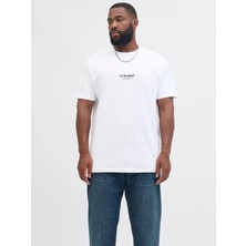 Jack & Jones Jack Jones Jjepaulos Tee Ss Crew Neck Noos Pls Erkek Beyaz Büyük Beden Tshirt 12279591-01
