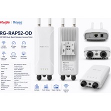 Reyee RG-RAP52-OD Dış Ortam Access Point - Dual-Band, 867MBPS At 5ghz + 400MBPS At 2.4ghz, 1 Gıgabit