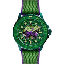 Fossil FLE1246SET Marvel x Fossil Limited-Edition Incredible Hulk Erkek Kol Saati ve Yaka Iğnesi Seti
