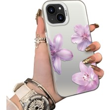 HONTINGA iPhone 13 Mini ile Uyumlu Kılıf Silikon Kenar Sert Arka Kamera Koruyucu Basitlik Anti Düşme Kamera Sevgili Çift Kılıf Güzel Çiçekli Kılıf Desen Couple Telefon Kılıfı K1-1794