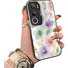 HONTINGA Vivo Y19S ile Uyumlu Kılıf Silikon Kenar Sert Arka Kamera Koruyucu Basitlik Anti Düşme Kamera Sevgili Çift Kılıf Çiçekli Desen Couple Telefon Kılıfı K1-1796