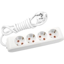 Viko Multi-Let Dörtlü Grup Priz Topraklı 5 Metre Beyaz (Çocuk Korumalı) 90113405