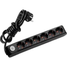 Viko Multi-Let Altılı Grup Priz Anahtarlı Topraklı 2 Metre Siyah (Çocuk Korumalı) 90137602