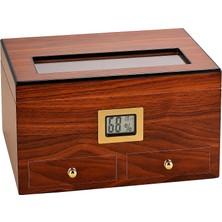 Falconetti Sedir Ağacı Camlı Çekmeceli Humidor Puro Kutusu RC56