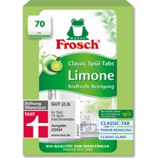Frosch Classic Yeşil Limon Bulaşık Makinesi Tabletleri – 70 Adet, Soda Gücü, Vegan
