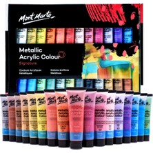 MONT MARTE Metalik Akrilik Boya Seti Signature 24 Parça x 36 ml