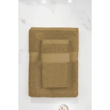 Universal 2 Parça Battal Lüks Premium Banyo Spa Havlu Takımı 90X160 cm Kahve