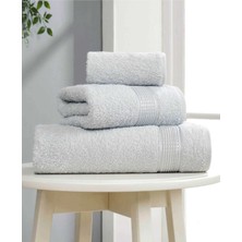Universal 3 Lü Banyo Havlusu Seti Pamuklu Ritim Açık Gri