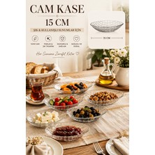 Porsima Vivaldi 4474 6'lı Oval Cam Kase Seti 15 cm – Baklava Desenli Çerezlik, Reçellik ve Kahvaltılık