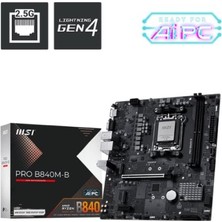 MSI Msı Pro B840M-B 8000MHZ(OC) HDMI VGA 2x M.2 USB 5 Gbs 2.5g Lan Matx Ddr5 Am5 Anakart