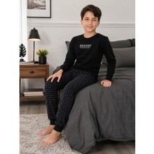 Formo Erkek Çocuk %100 Doğal Pamuk Manşet Paça Uzun Kollu Pijama Takımı