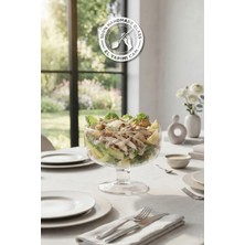Glamis Selen Concept Noa Model Küçük Boy Ayaklı El Yapımı Cam Salata ve Sunum Kasesi