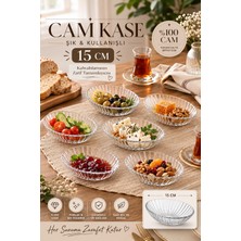 Porsima Suga 4472 6'lı Oval Cam Kase Seti 15 cm – Çerezlik, Reçellik, Kahvaltılık ve Sosluk