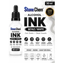 Stonechem Alcohol Ink Beyaz 30 ml – Epoksi Reçine, Resin Art ve Alkol Mürekkebi Boyası