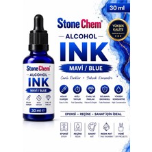 Stonechem Alcohol Ink Mavi 30 ml – Epoksi Reçine, Resin Art ve Alkol Mürekkebi Boyası