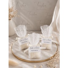 Tuğba Design House Kişiye Özel Dantel Kurdeleli Mum Hediyeliği Nişan Nikah Söz Kına 30 Adet
