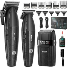 VGR Voyager -V-640 S3 Profesyonel Kablosuz Saç ve Sakal Kesme Makinesi – 3 In 1 Tıraş Seti