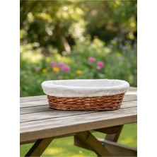 Empressco Hasır Bezli Oval Hamur Mayalama Sepeti | Ekmek Mayalama Sepeti | Doğal Hamur Dinlendirme 24 cm