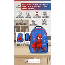 Newfull Örümcek Baskılı Erkek Sırt Okul Çantası-2'li Set  (Yeni Sezon)
