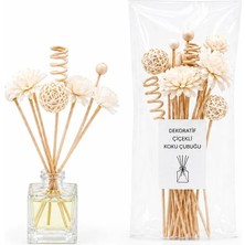 Sihome Dekoratif Çiçekli Koku Çubuğu 1 Paket Krem
