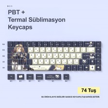 Silabor 74 Tuşlu Pbt Keycaps Çizgi Film Anime Klavye Tuş Takımı Tüm Mekanik - Manyetik Klavyeler ile Uyumludur.
