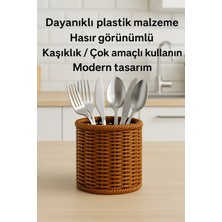 Empressco Hasır Rattan Yuvarlak Kaşıklık Krem
