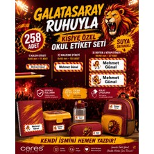 Ceres Studio Galatasaray Taraftar Etiketi Okul Etiketi Defter Etiketi Kalem Etiketi Kişiye Özel Suya Dayanıklı