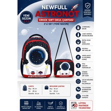 Newfull Astronot Baskılı Erkek Sırt Okul Çantası-2'li Set  (Yeni Sezon)