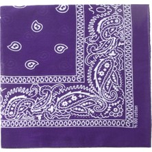 Zero Land Spt-Gld Çini Desenli Bandana 50X50 Mor